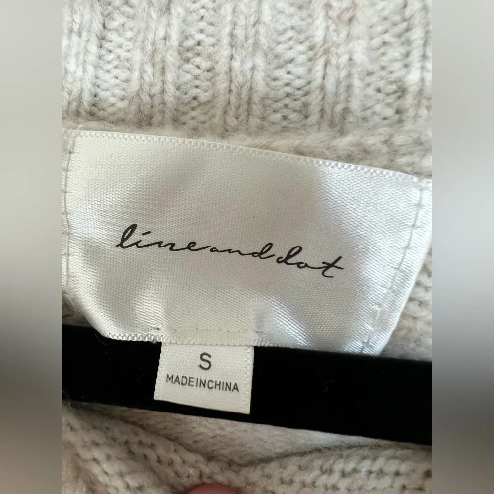 Line and Dot Rosie Striped Sweater in Oatmeal & Black, Size Small - Picture 9 of 10